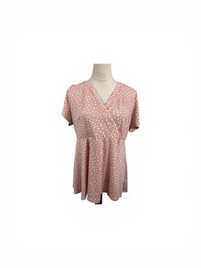 torrid Dusty Pink Printed Wrap Peplum Tunic size 0-large/12